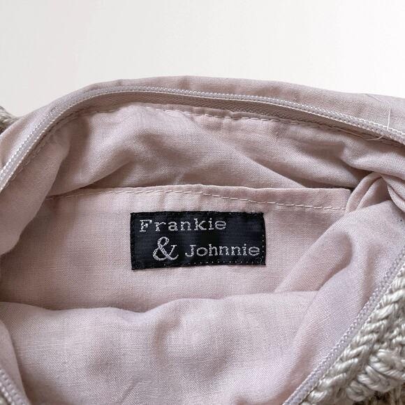 Cableknit Boho Crossbody Bag Cream Beige Crochet Minimalist Festival Knit - Picture 7 of 8